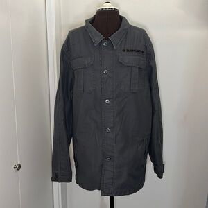 Element Shirt Military Jacket with Pockets in dark grey with utility pockets